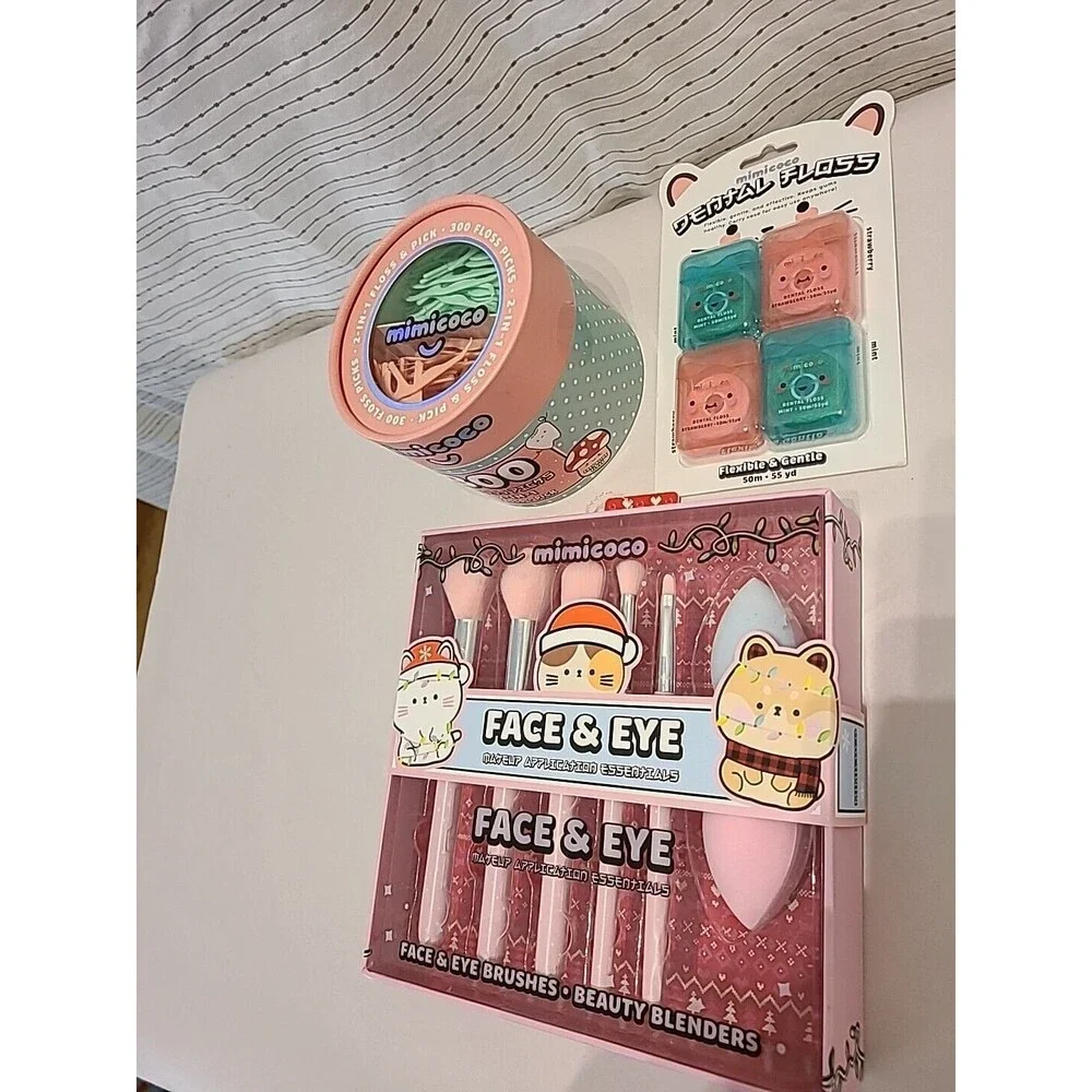 Mimicoco Beauty Box Bundle 3 Separate Gift Boxes Makeup Brushes, Dental + Floss